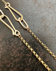 14k gold chain with hand formed hooks