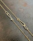 14k gold chain with hand formed hooks