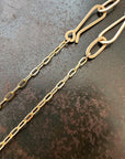 14k gold chain with hand formed hooks