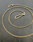 14k gold chain with hand formed hooks