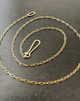 14k gold chain with hand formed hooks