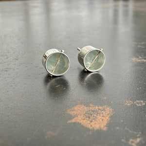 Captured Aquamarine Studs