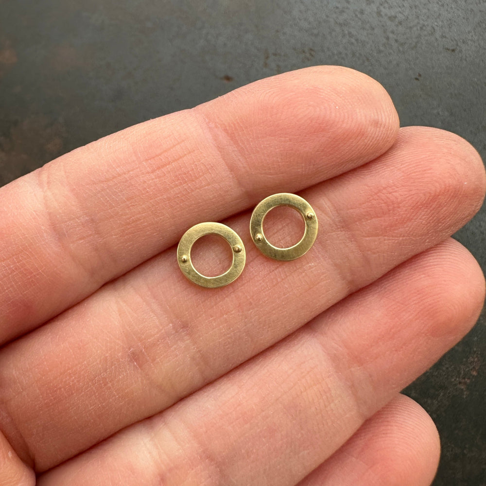 Hammered Circle Studs