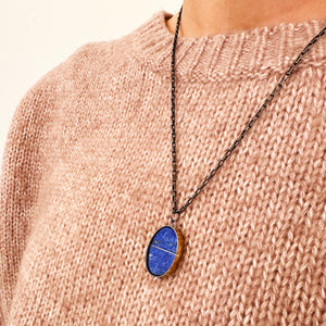 Captured Lapis Bimetal Necklace