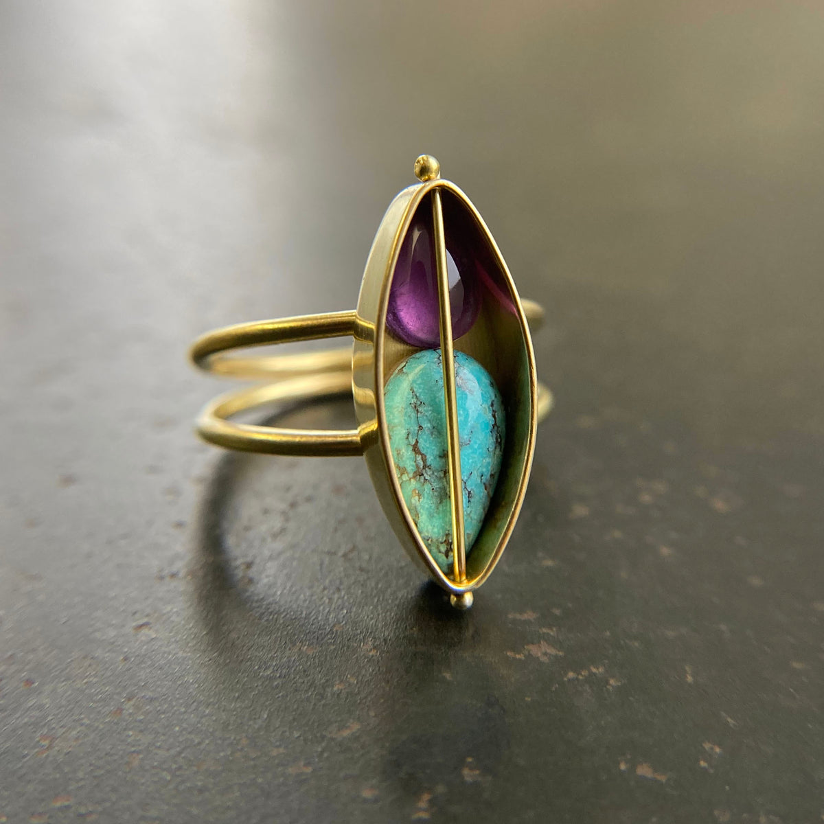 Amethyst & Turquoise Ring