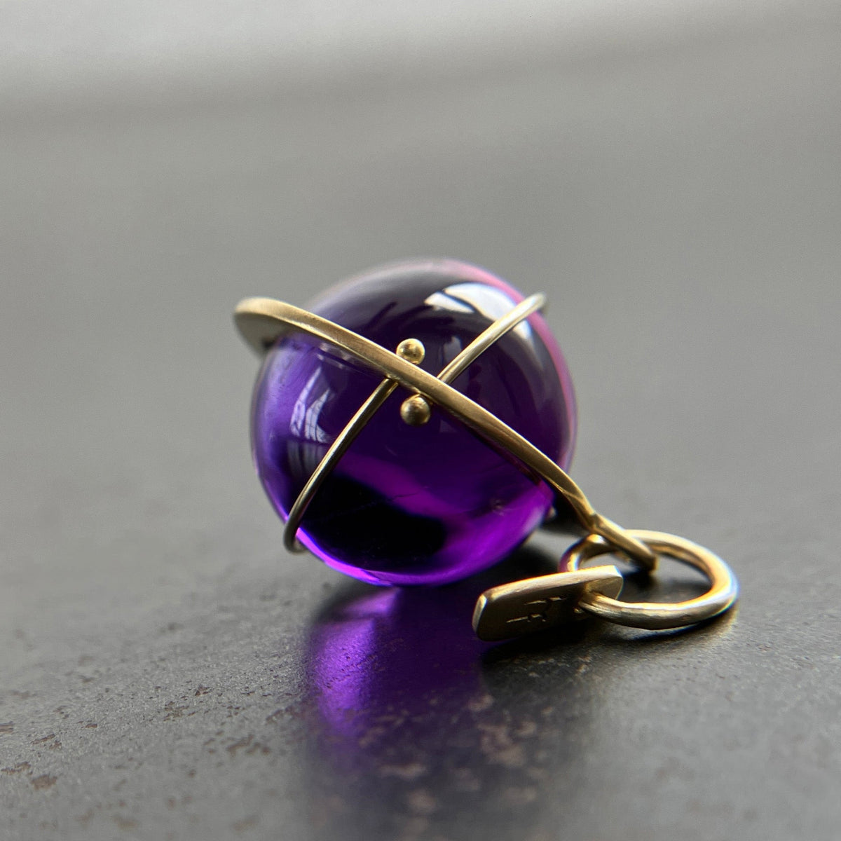 amethyst, amethyst orb, amethyst pendant, amethyst necklace, purple necklace, 18k gold, fine jewelry