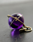 amethyst, amethyst orb, amethyst pendant, amethyst necklace, purple necklace, 18k gold, fine jewelry