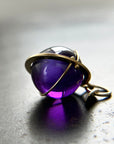 amethyst, amethyst orb, amethyst pendant, amethyst necklace, purple necklace, 18k gold, fine jewelry