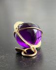 amethyst, amethyst orb, amethyst pendant, amethyst necklace, purple necklace, 18k gold, fine jewelry
