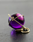 amethyst, amethyst orb, amethyst pendant, amethyst necklace, purple necklace, 18k gold, fine jewelry