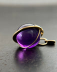 amethyst, amethyst orb, amethyst pendant, amethyst necklace, purple necklace, 18k gold, fine jewelry