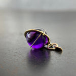 amethyst, amethyst orb, amethyst pendant, amethyst necklace, purple necklace, 18k gold, fine jewelry