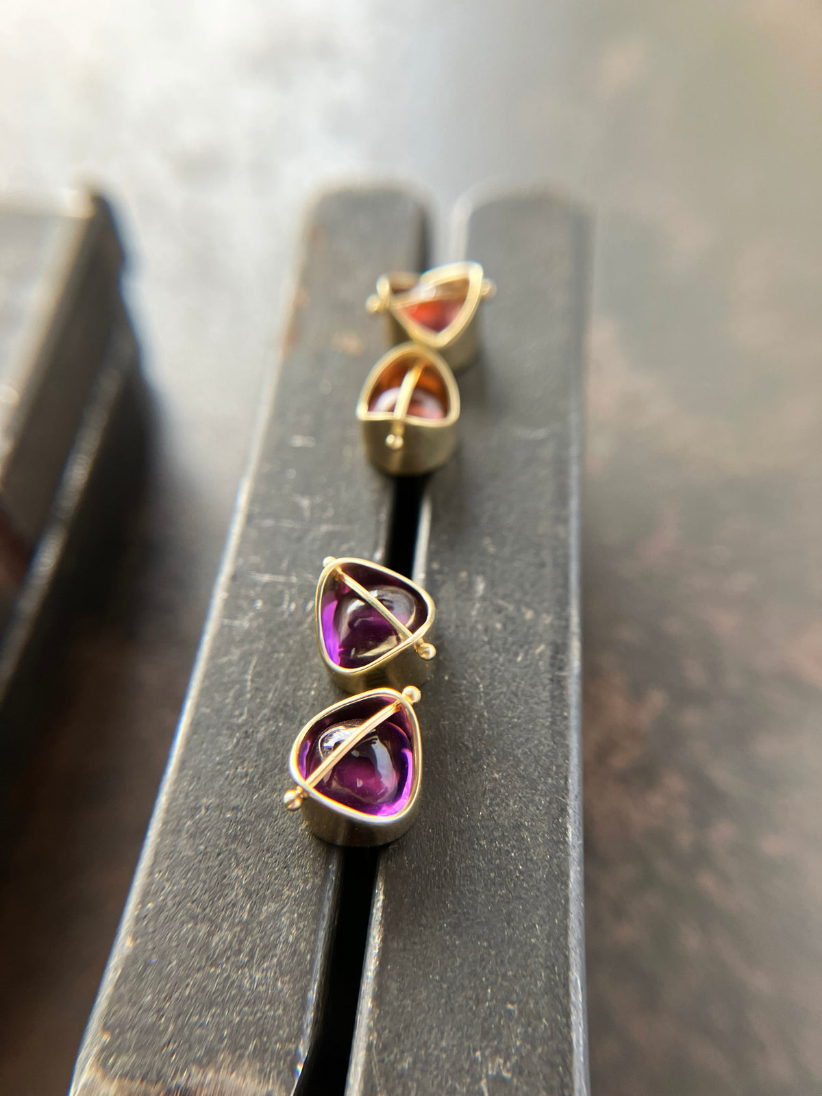 Captured Amethyst Studs