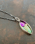 Captured Amethyst and Turquoise Necklace