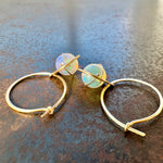 Captured Aura Opal Orb Hoop Earrings