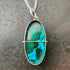One of a Kind Chrysocolla Pendant Necklace in Sterling Silver & 14k Gold