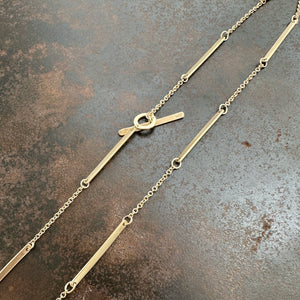 Hammered Bar Link and Cable Chain