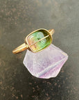 bicolor tourmaline ring in 18 gold