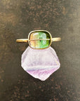 bicolor tourmaline ring in 18 gold