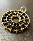 Black Diamond Beaded Concentric Pendant