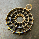 Black Diamond Beaded Concentric Pendant