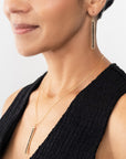 Black Diamond Beaded Stick Earrings