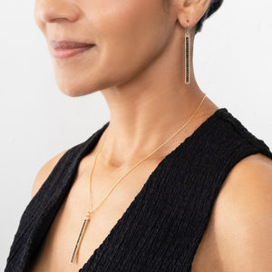 Black Diamond Stick Earrings