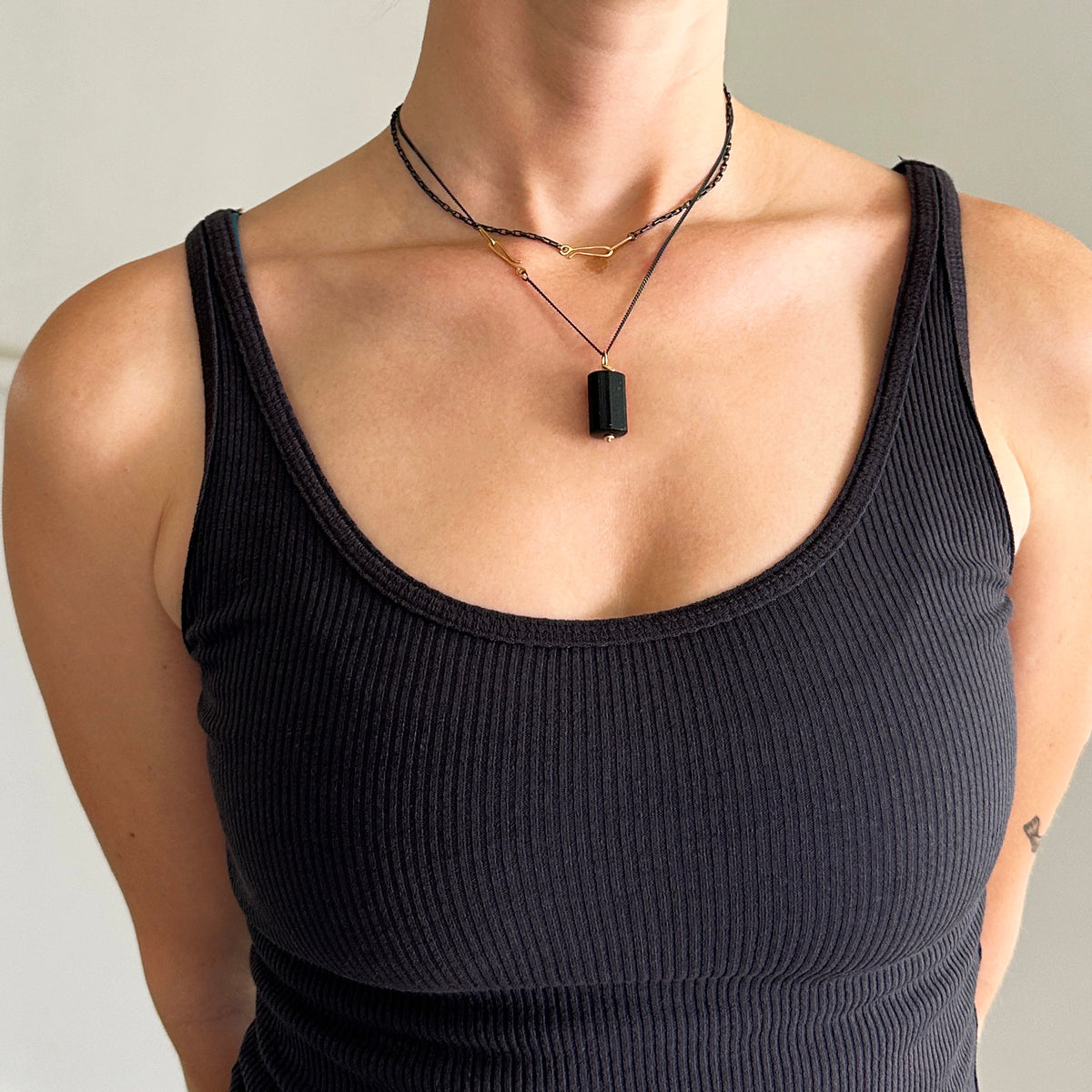 Black Tourmaline Bead Pendant