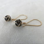 Captured Black Tourmaline in Quartz Drop Earrings