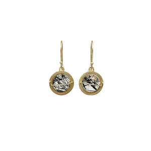 
                
                    Load image into Gallery viewer, Captured Black Tourmaline in Quartz Drop Earrings
                
            
