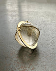 rutilated quartz orb pendant in 18k gold setting