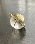 rutilated quartz orb pendant in 18k gold setting