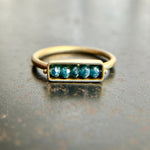 Blue Diamond Bead Ring