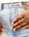 Blue Diamond Bead Ring