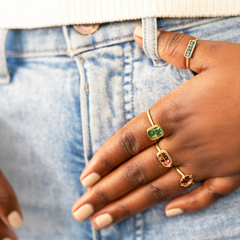 Captured Mint Green Tourmaline Ring