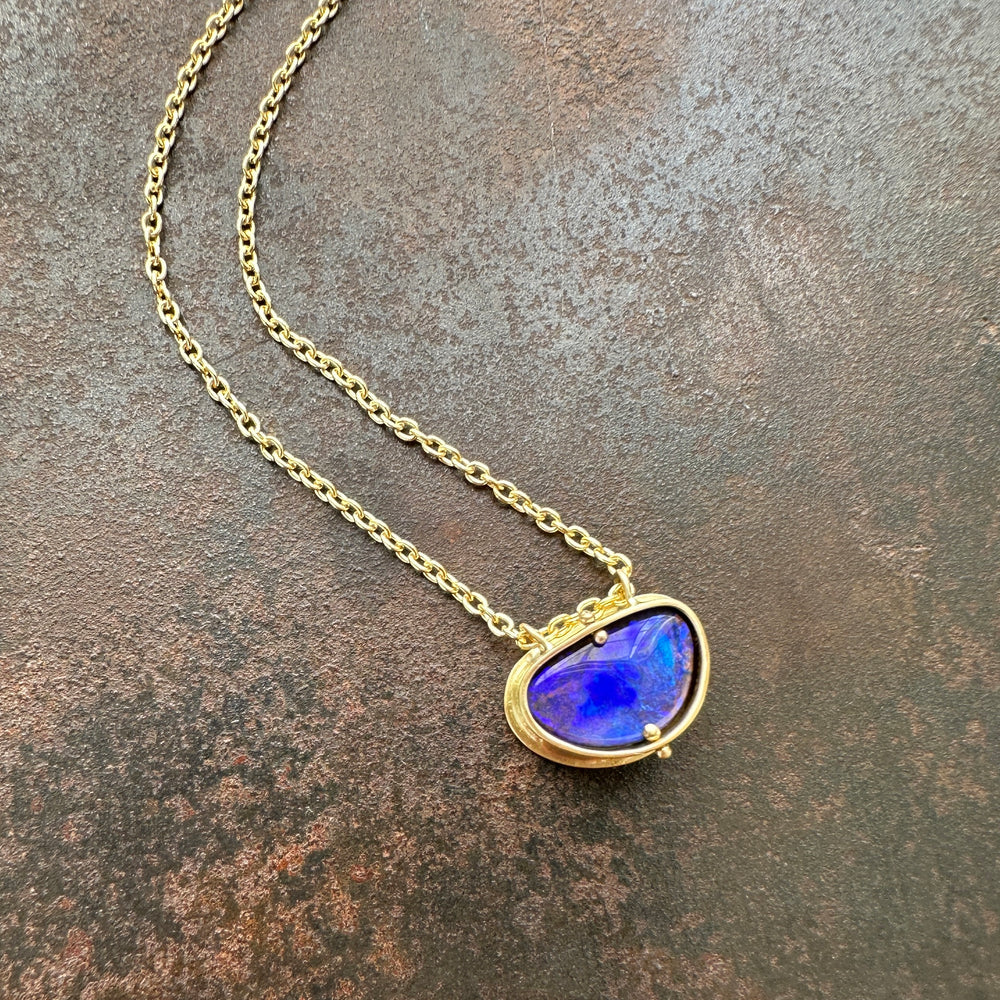 Captured Bold Blue Opal Necklace