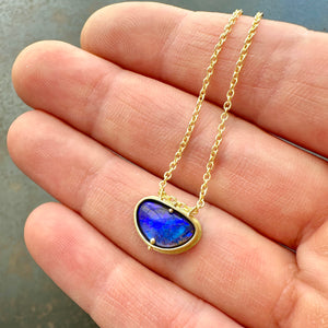 Captured Bold Blue Opal Necklace