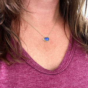 Captured Bold Blue Opal Necklace