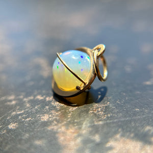 Captured Blue Moon Opal Orb Charm