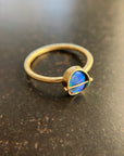 blue opal, opal ring, 18k gold ring, one of a kind ring