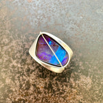 Captured True Blue Stripe Opal Ring