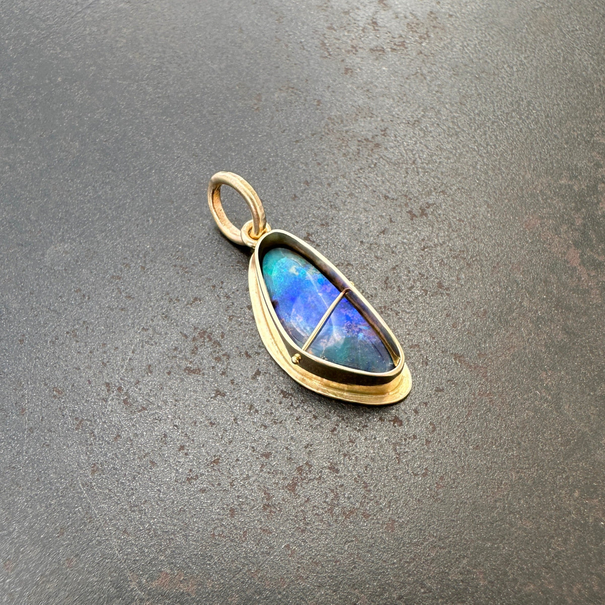 Captured Australian Boulder Opal Charm