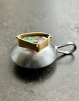 Captured® Boulder Opal Pendant with Mixed Metal Chain 18k Gold and Oxidized Sterling Silver