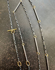 Captured® Boulder Opal Pendant with Mixed Metal Chain 18k Gold and Oxidized Sterling Silver