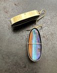 boulder opal, opal, earrings, opal earrings, 18k biimetal, 18k gold