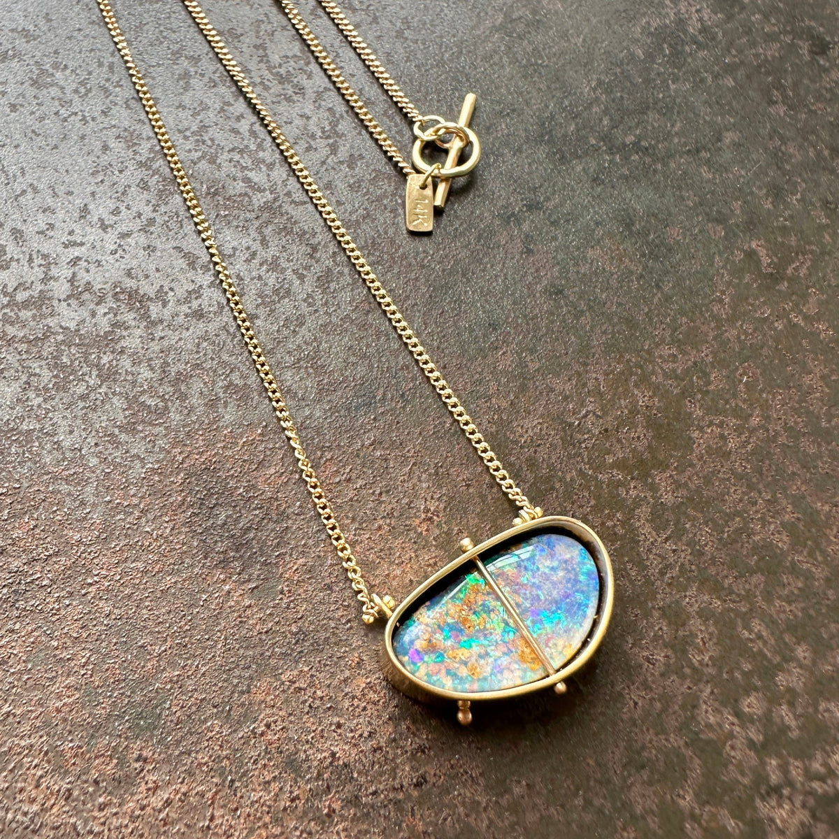 Captured Boulder Opal Galaxy Necklace