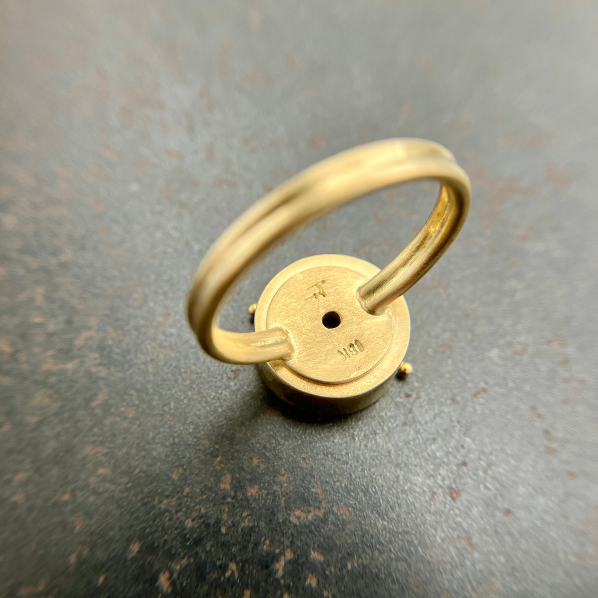 boulder opal, spin ring, 18k gold, opal ring, gold ring