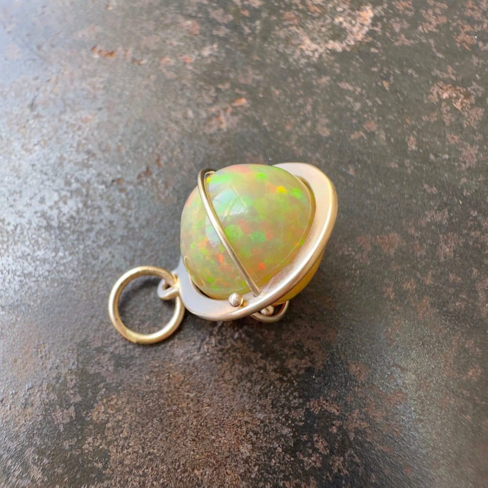 Captured Green Flash Opal Orb Charm