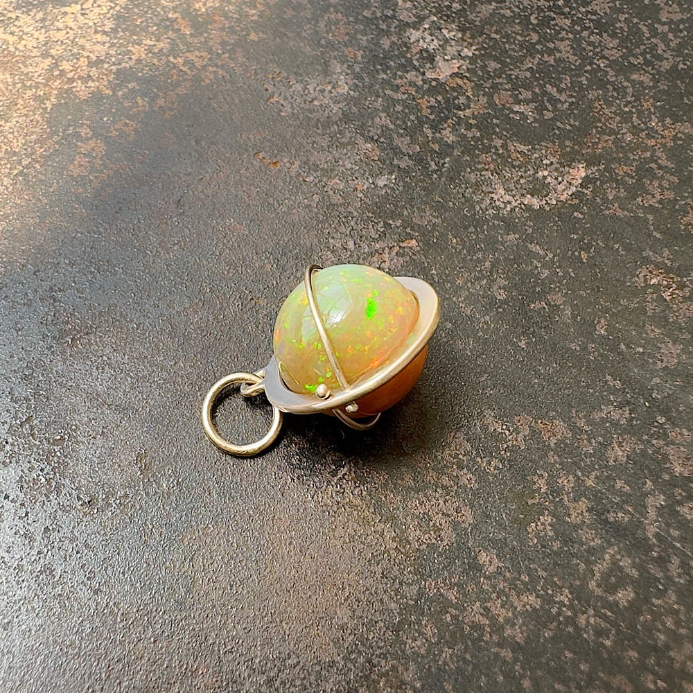 Captured Green Flash Opal Orb Charm