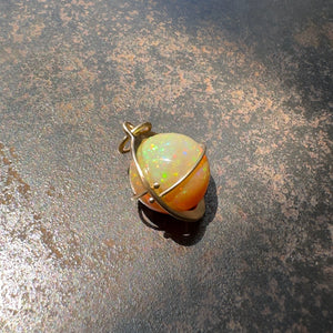 Captured Green Flash Opal Orb Charm